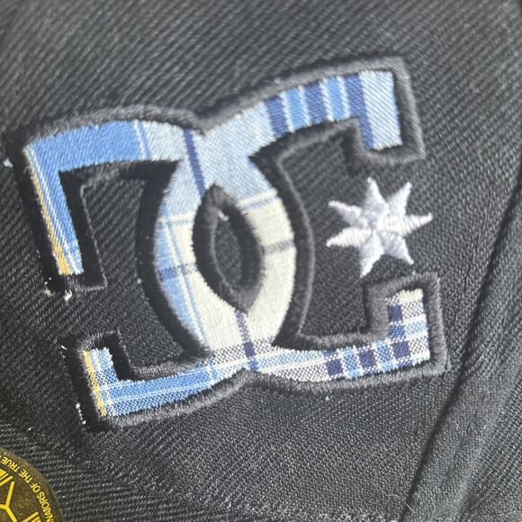 NWT DC Shoes Hat Cap Fitted Adult Large Black Blue Cotton 59 Fifty - 7 and 1/8 - Picture 2 of 8